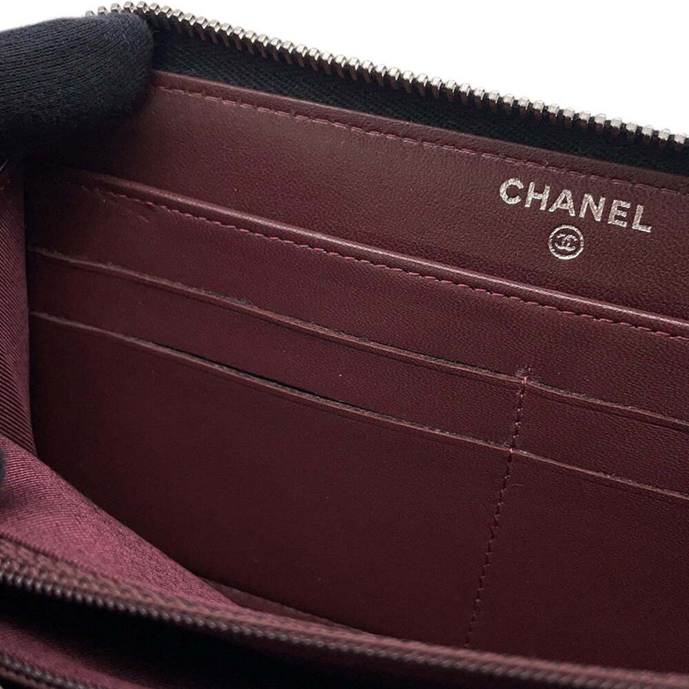 CHANEL Black Lambskin Leather Logo Wallet - Picture 12 of 16